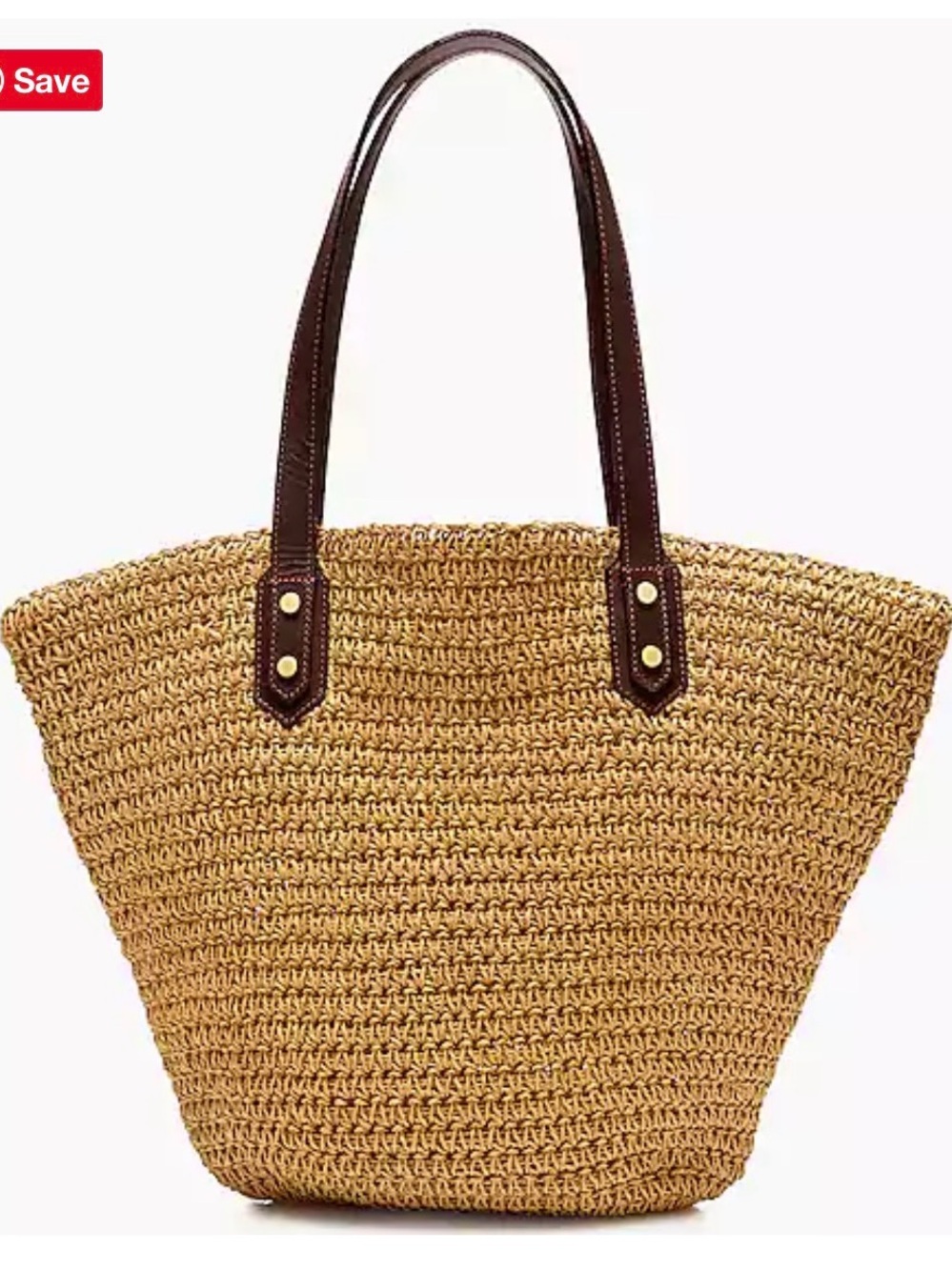 J. Crew Market Tote 2018 collection - Straw raffia Dark Brown Leather Straps